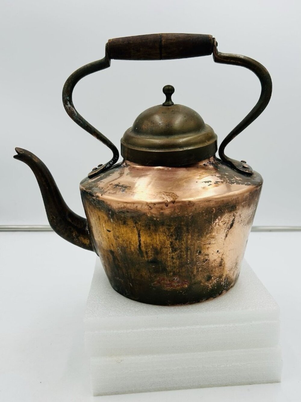 Vintage Italian Copper Tea Kettle Pot Brass Handle Made In Italy